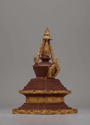 Decorative Copper Stupa Budista | Symbolic Buddhist Monument for Meditation