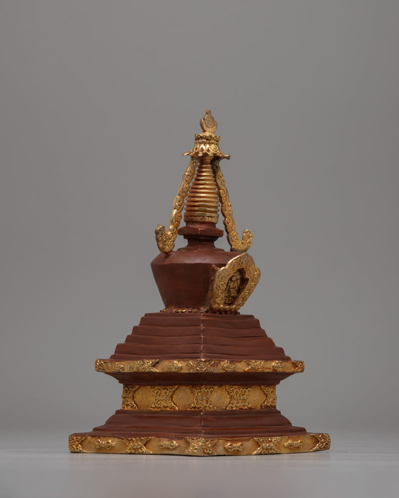 Decorative Copper Stupa Budista | Symbolic Buddhist Monument for Meditation