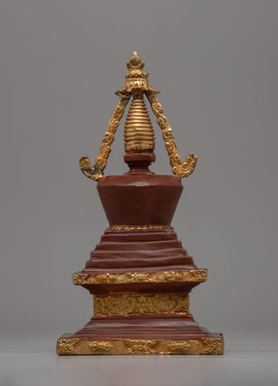 Decorative Copper Stupa Budista | Symbolic Buddhist Monument for Meditation