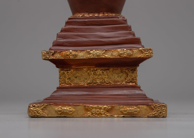 Decorative Copper Stupa Budista | Symbolic Buddhist Monument for Meditation