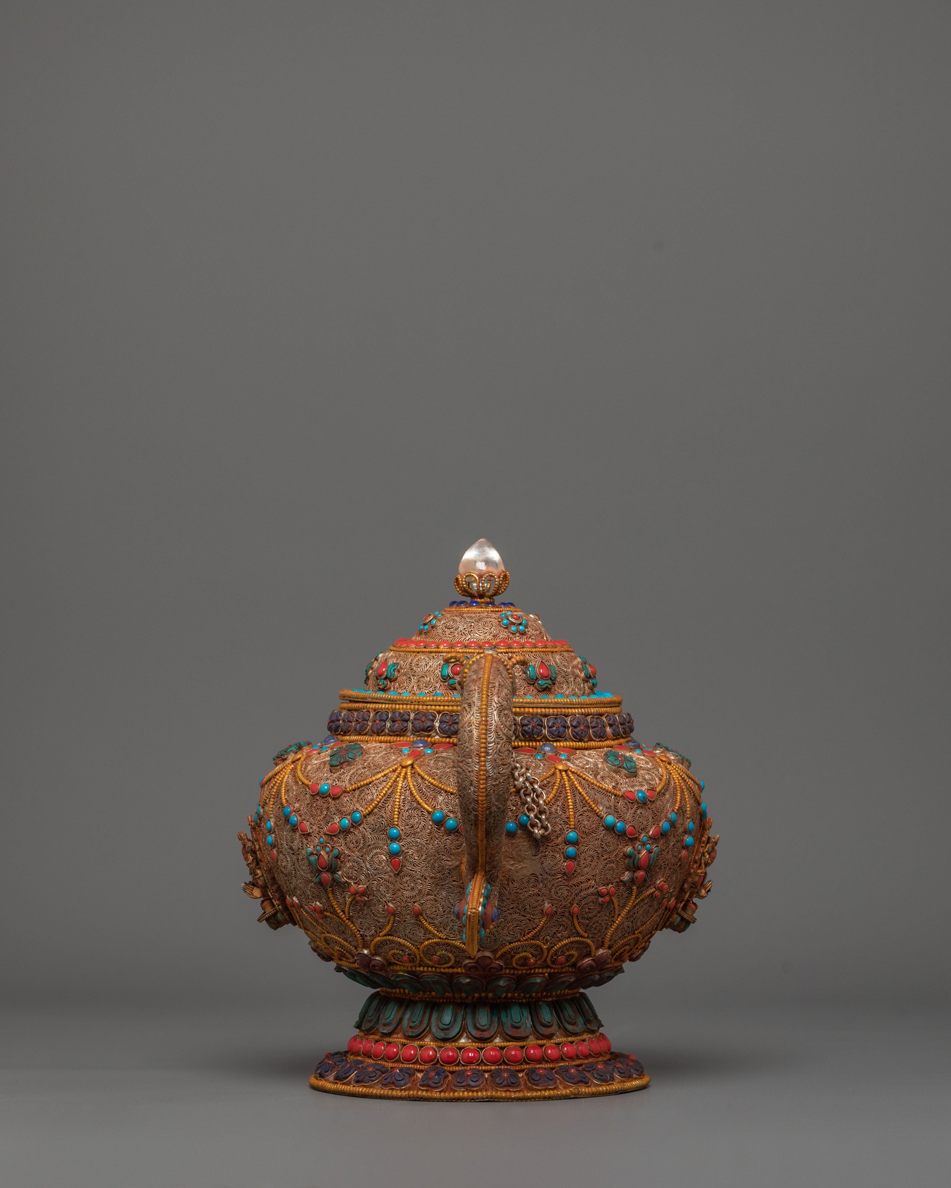 Chenrezig Carved Tea Pot | Symbol of Compassion