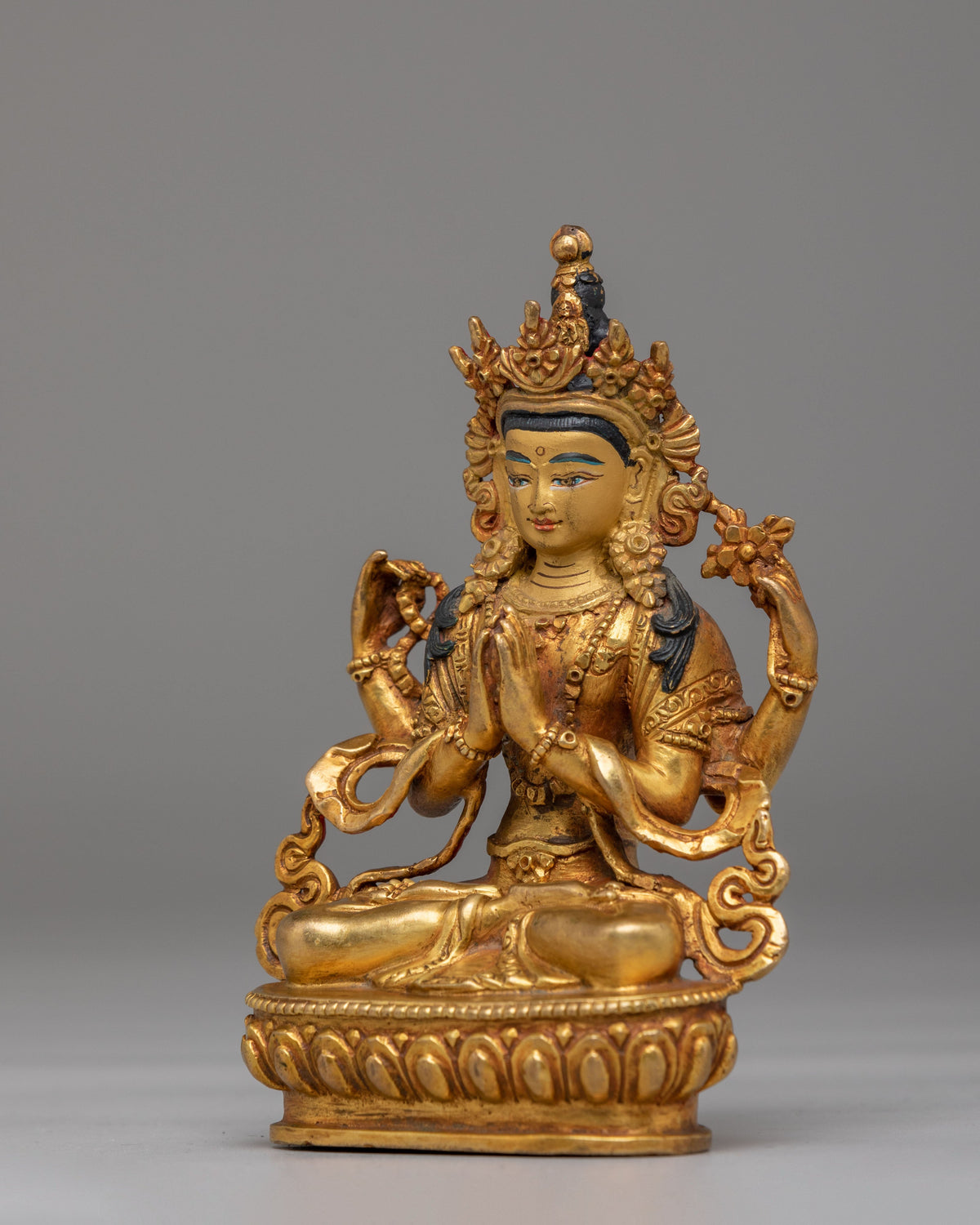 Handmade Compassion Chenrezig Statue | Traditional Tibetan Spiritual Art