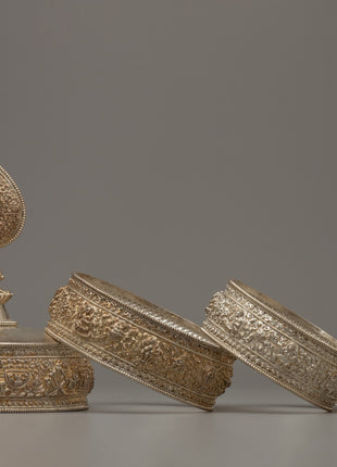 Pure Silver Mandala Offering Set | Unique Gifts for Spiritual Practitioners and Collectors