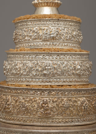 Pure Silver Mandala Offering Set | Unique Gifts for Spiritual Practitioners and Collectors