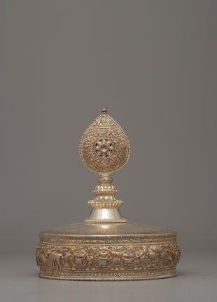 Pure Silver Mandala Offering Set | Unique Gifts for Spiritual Practitioners and Collectors