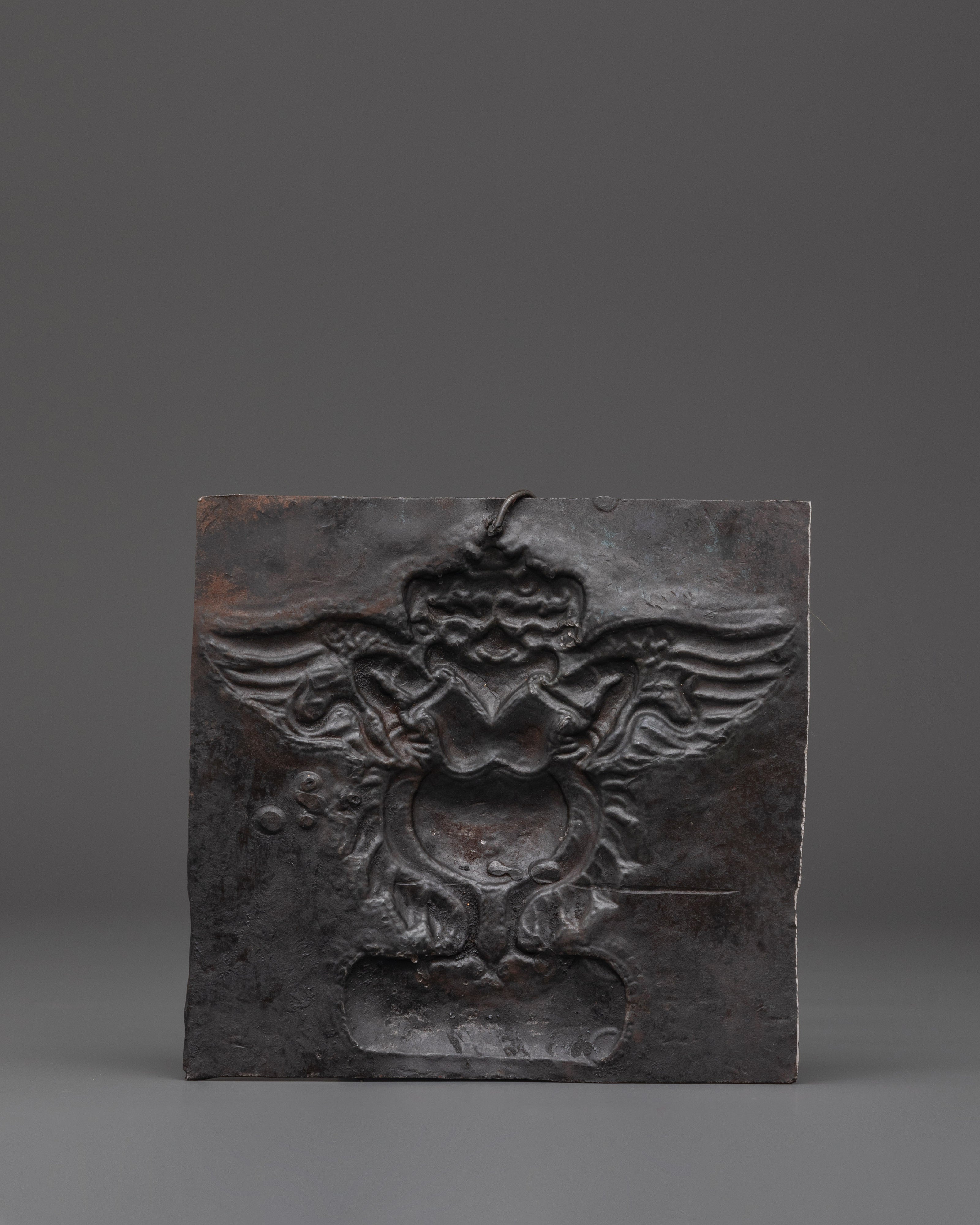 Handcrafted Iron Wall Hanging | Featuring Mythical Winged Guardian