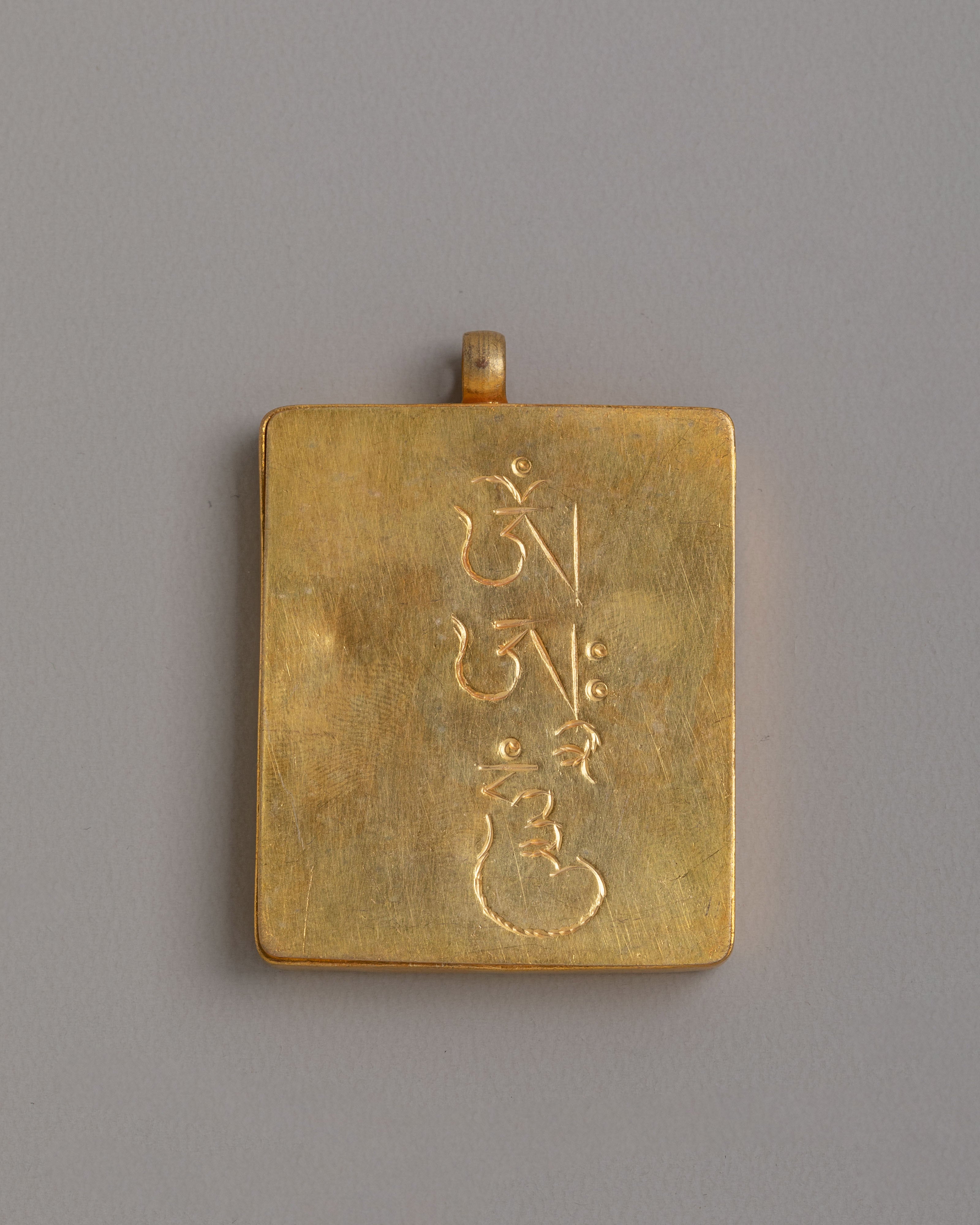 Traditional Dzambhala Locket | Hand Painted Buddhist Thangka Pendant