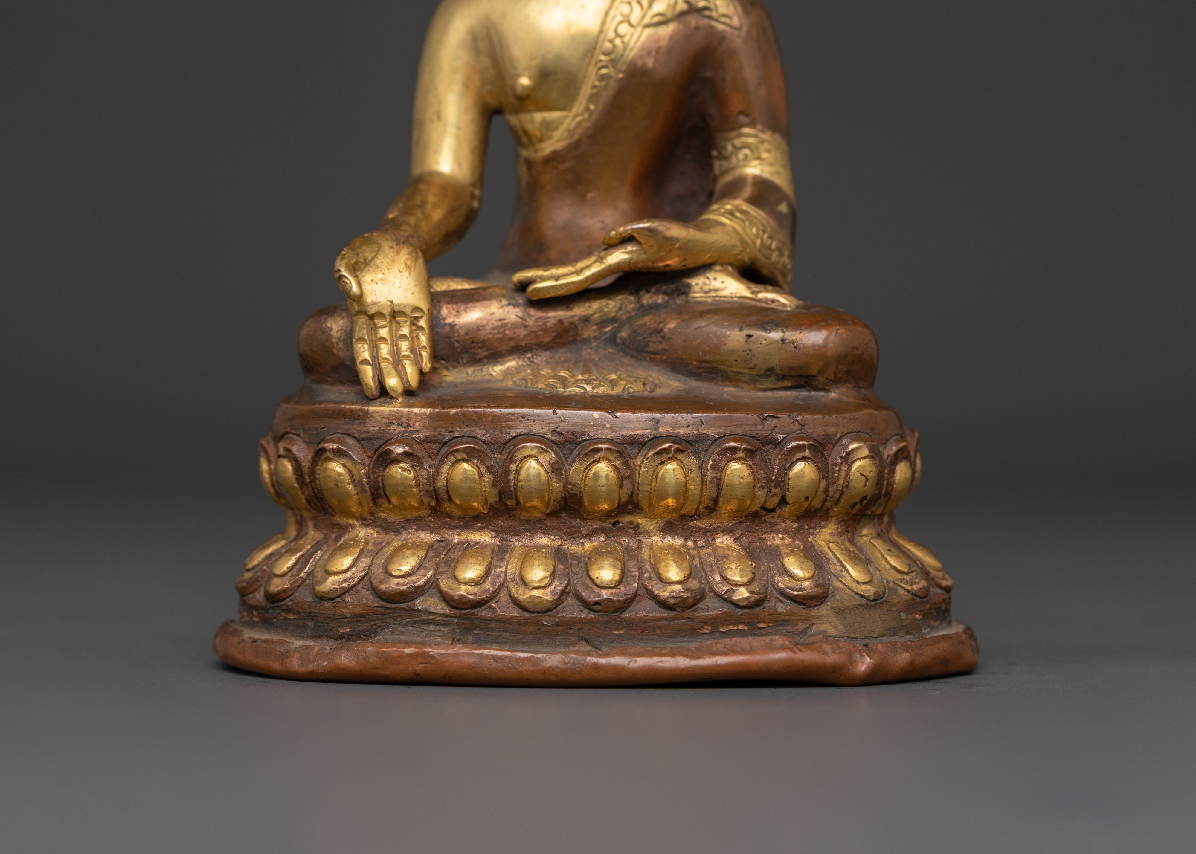 Ratnasambhara Buddha Sculpture | Oxidized Copper Prosperity Deity Figurine