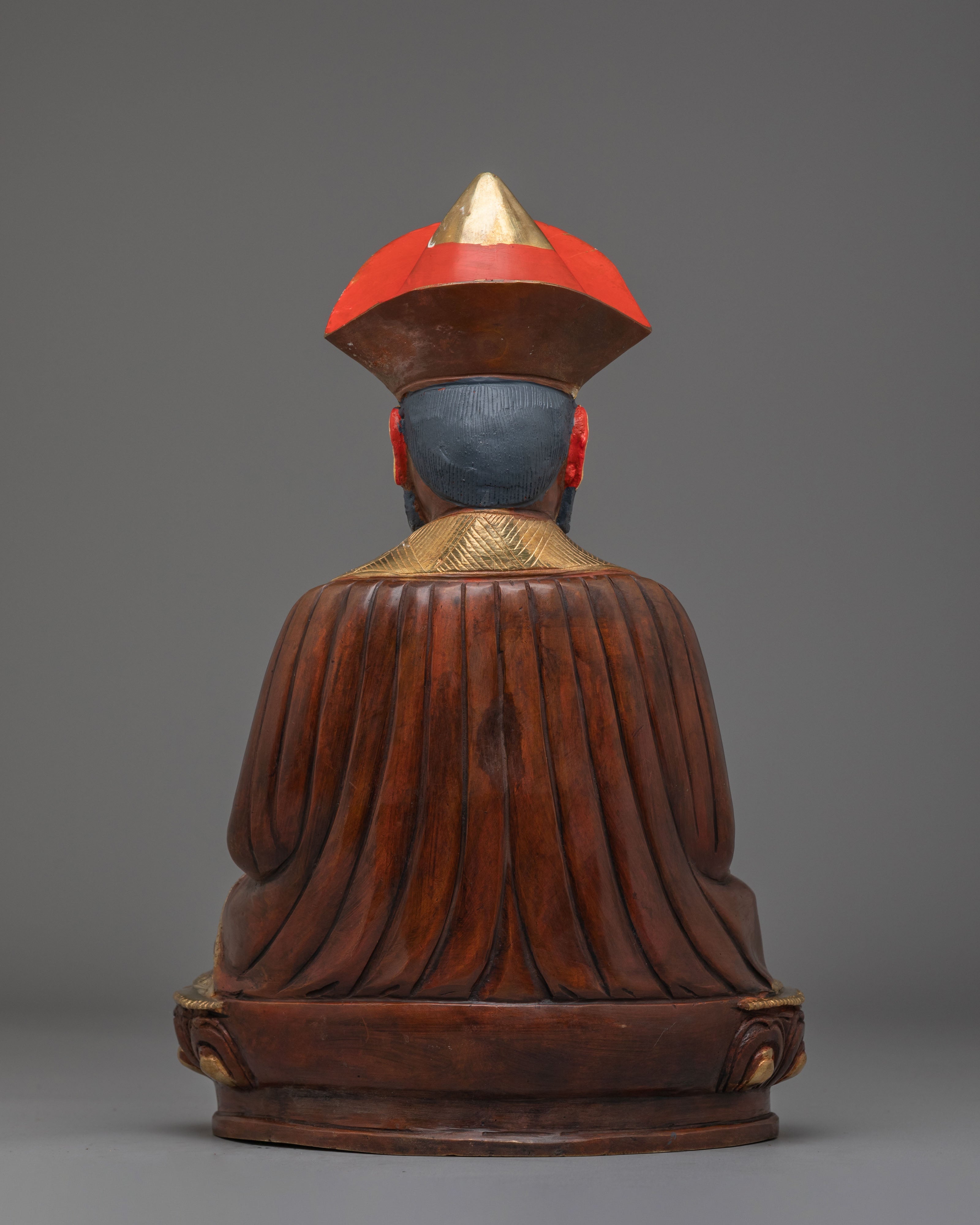 Traditional Buddhist Guru Shapdum Statue | Sacred Himalayan Artwork
