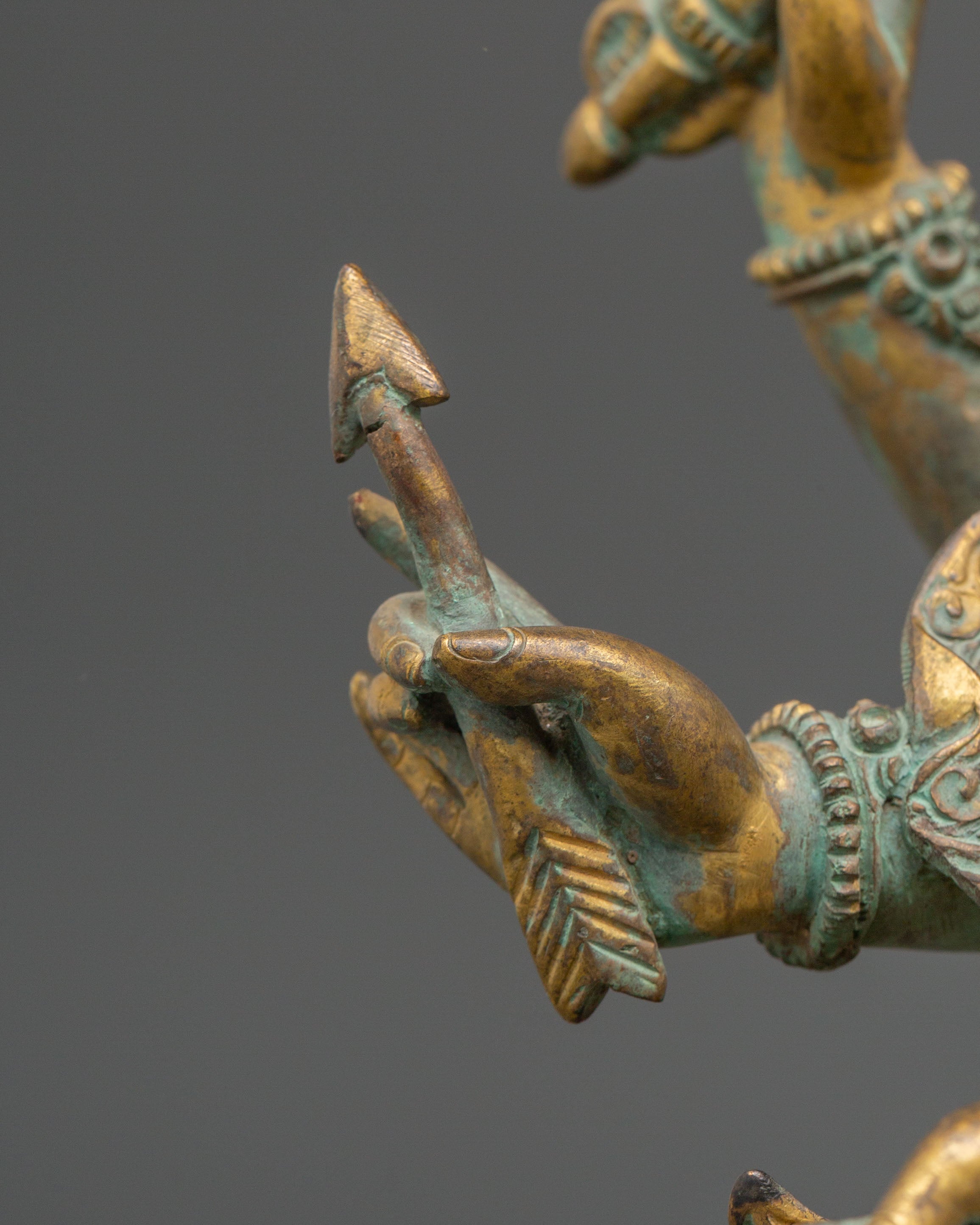 Handmade Maha Manjushri Statue | Antique Tibetan Copper Sculpture