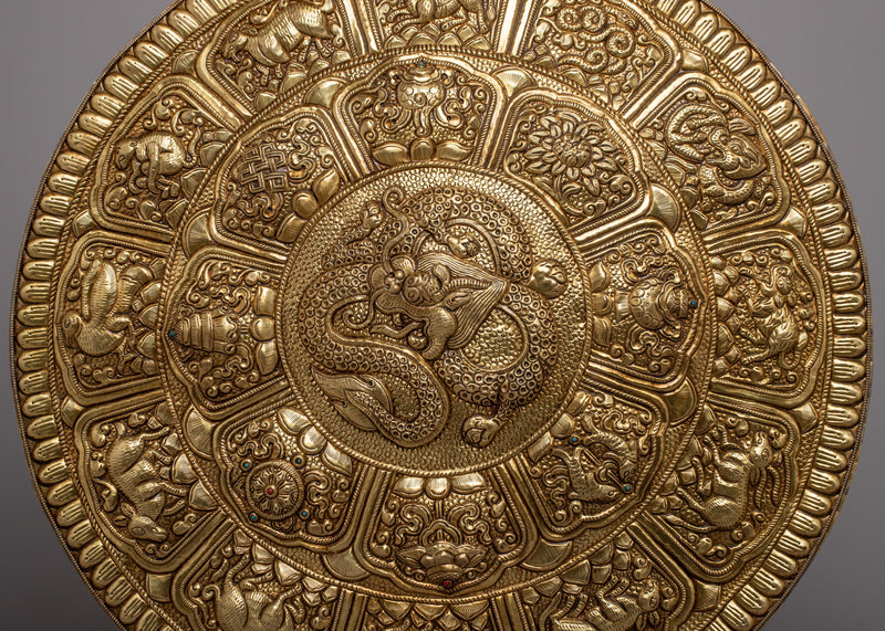 Brass Dragon Wall Hanging Mandala | Elevate Your Space with Symbolic Power and Intricate Artistry