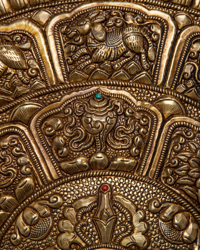 Brass Crossed Vajra Mandala Wall Hanging | Auspicious Wall Artwork