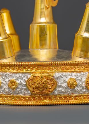 Buddhist Gold Plated Torma Mandala | Handcrafted Tibetan Ritual Offering Set