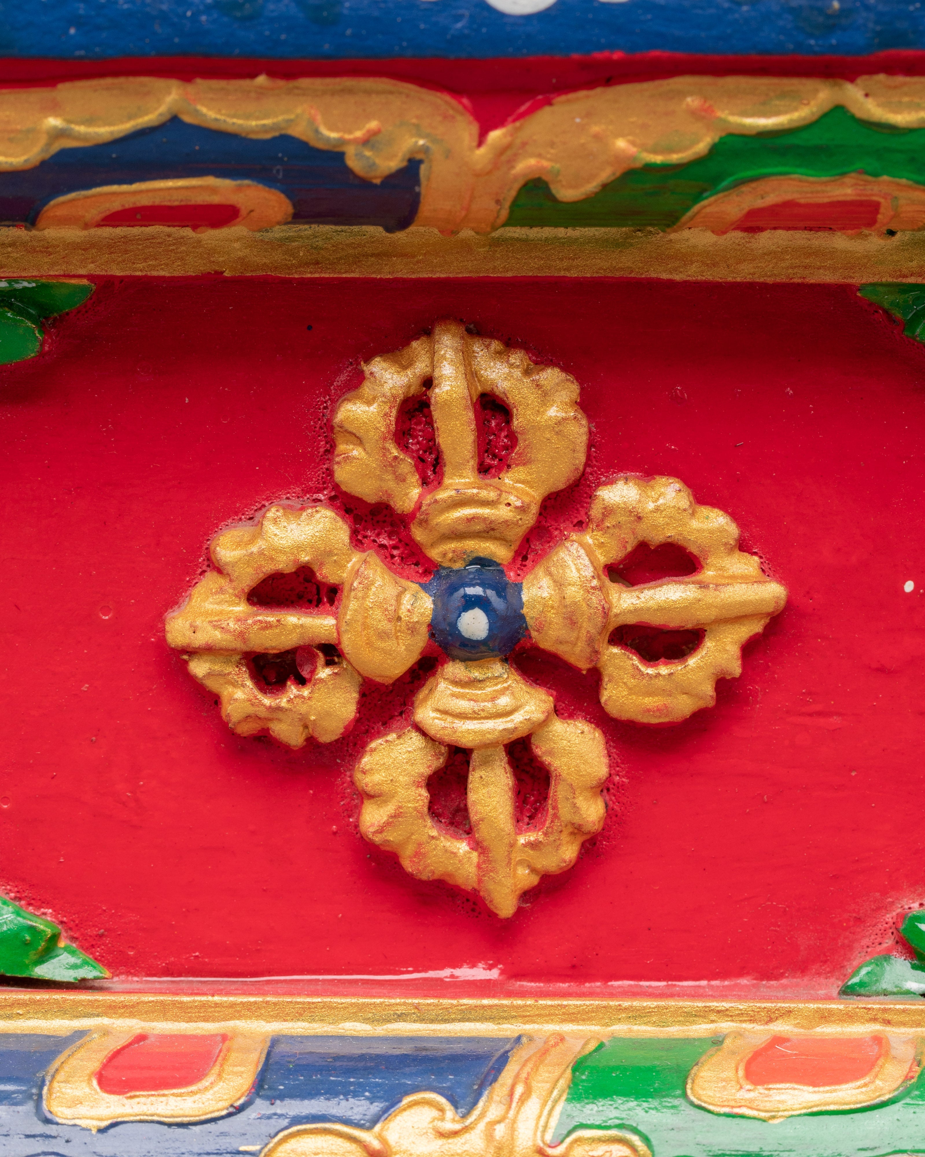 Handmade Traditional Buddhist Shrine Throne | Hand-Painted Tibetan Altar