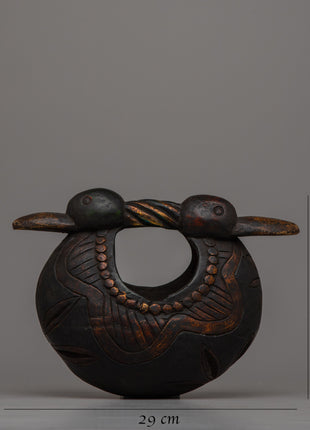 Wooden Boat Statue | Handcrafted Nautical Art