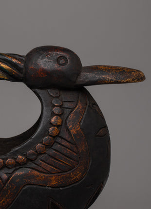 Wooden Boat Statue | Handcrafted Nautical Art