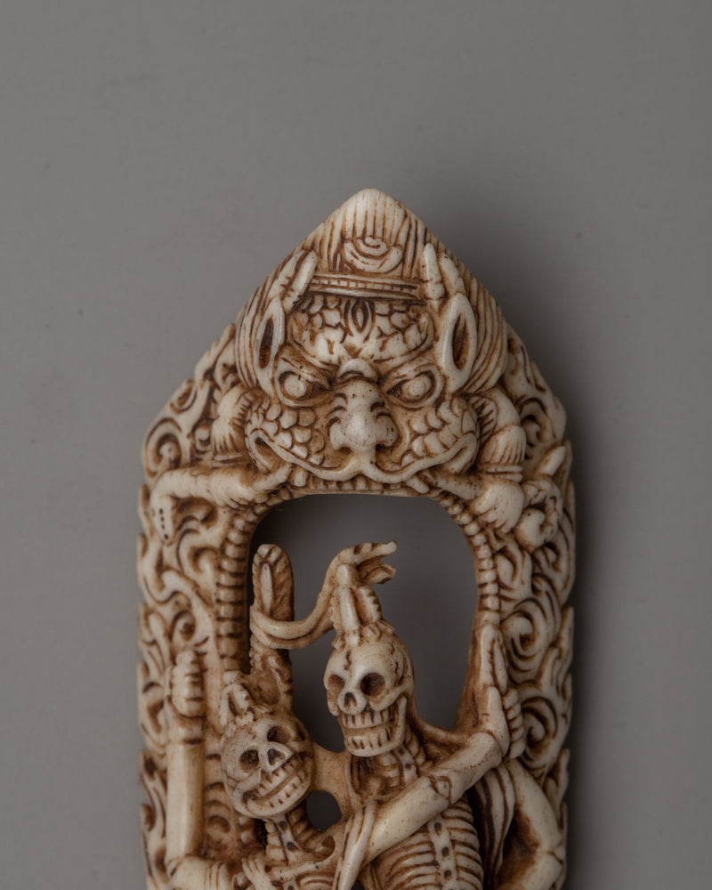 Citipati Bone Carved | Tibetan Skeleton Dancer for Meditation and Spiritual Spaces