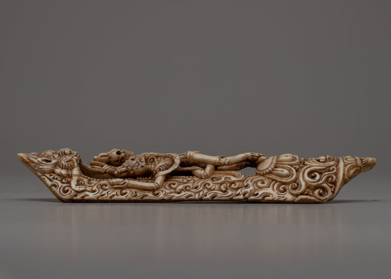 Citipati Bone Carved | Tibetan Skeleton Dancer for Meditation and Spiritual Spaces