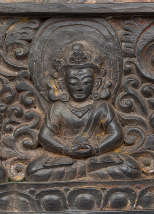Carved Wooden Sutra Cover | Traditional Art