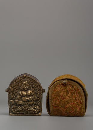Ghau Box with Dzambhala Carving | A Sacred Ritual Box