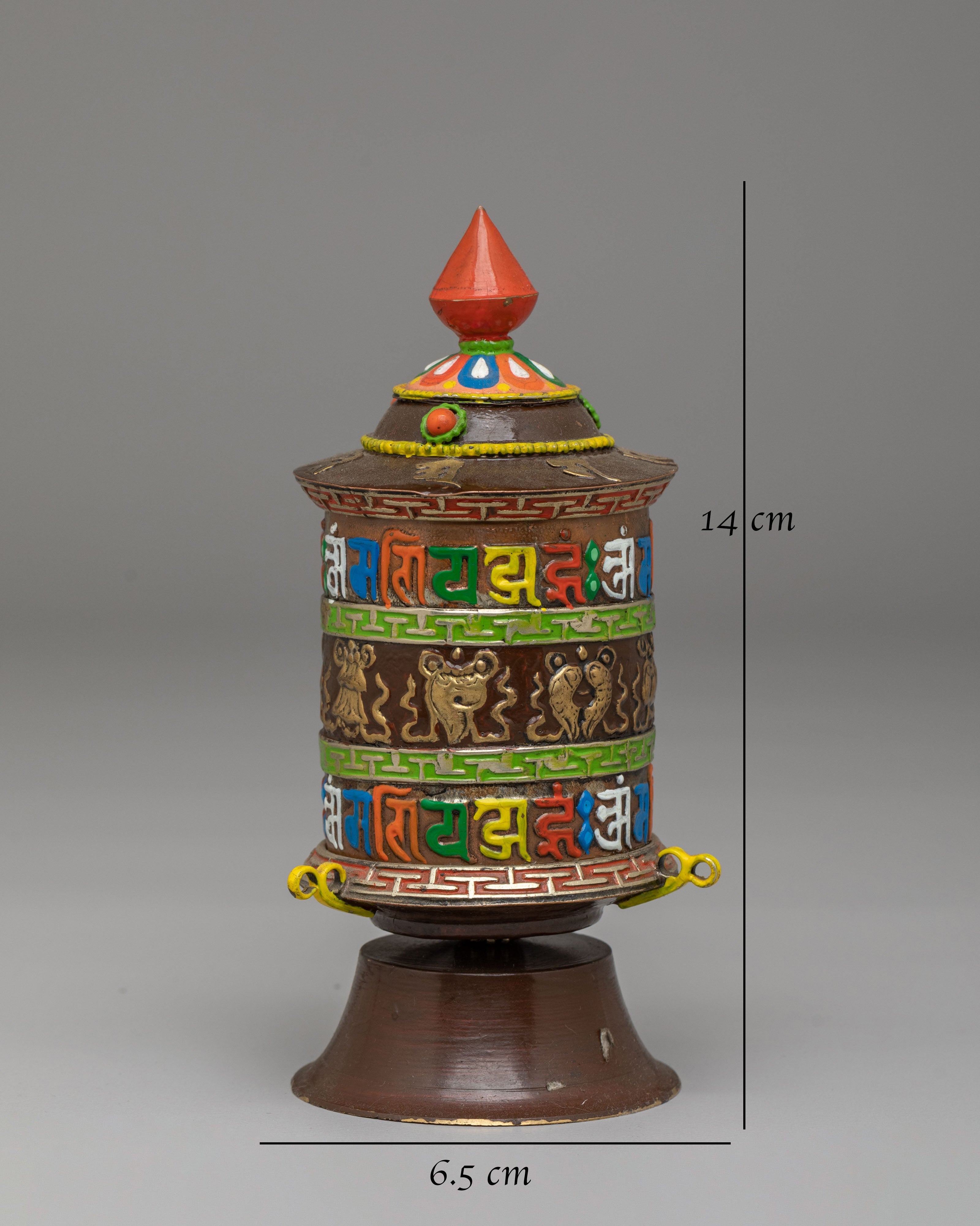 Traditional Tibetan Mantra Wheel | Handcrafted Prayer Wheel
