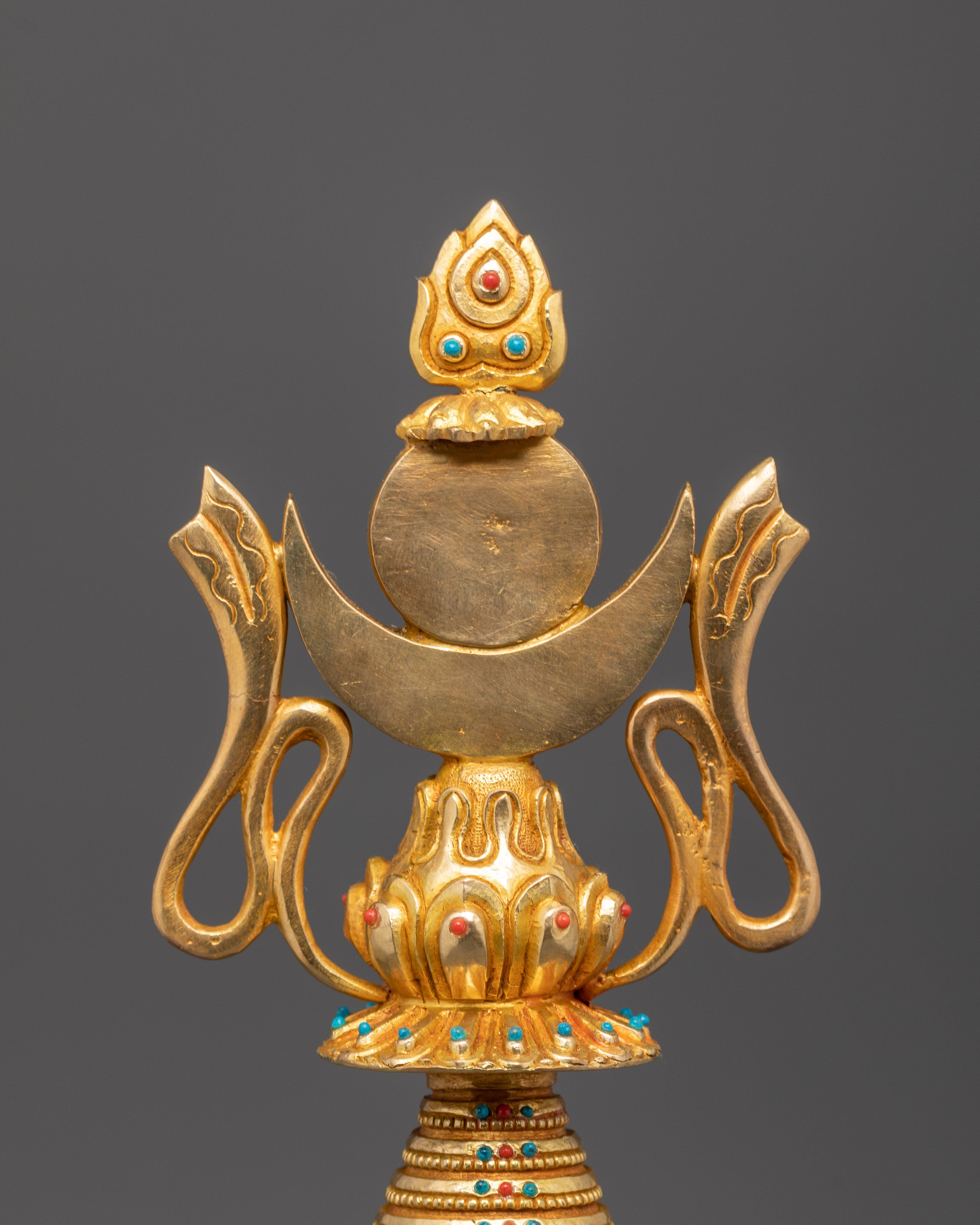 Sacred Buddhist Copper Stupa | Spiritual Figure for Altars and Blessings