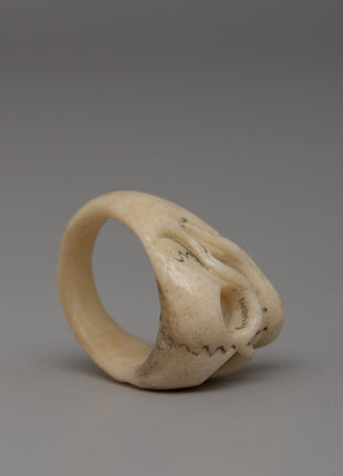 Traditional Tibetan Handcrafted Skull Buffalo Bone Ring | Artisan Symbolic Band