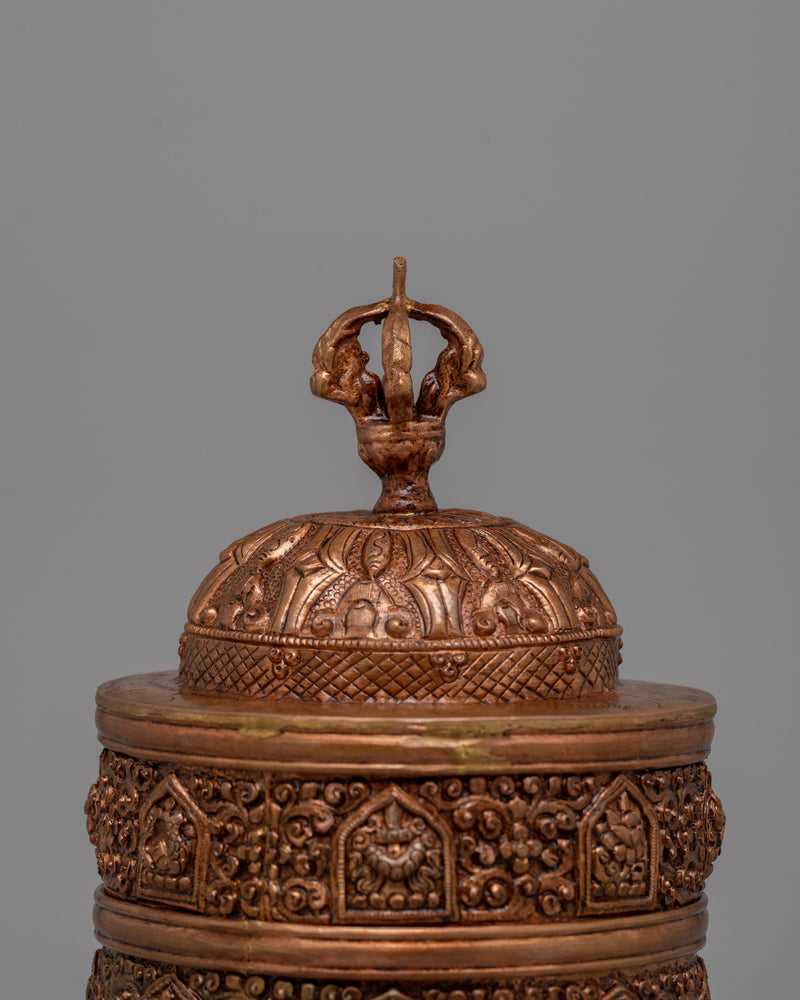 4 Tiered Tibetan Ritual Rice Pot | Exquisite Craftsmanship for Sacred Offerings