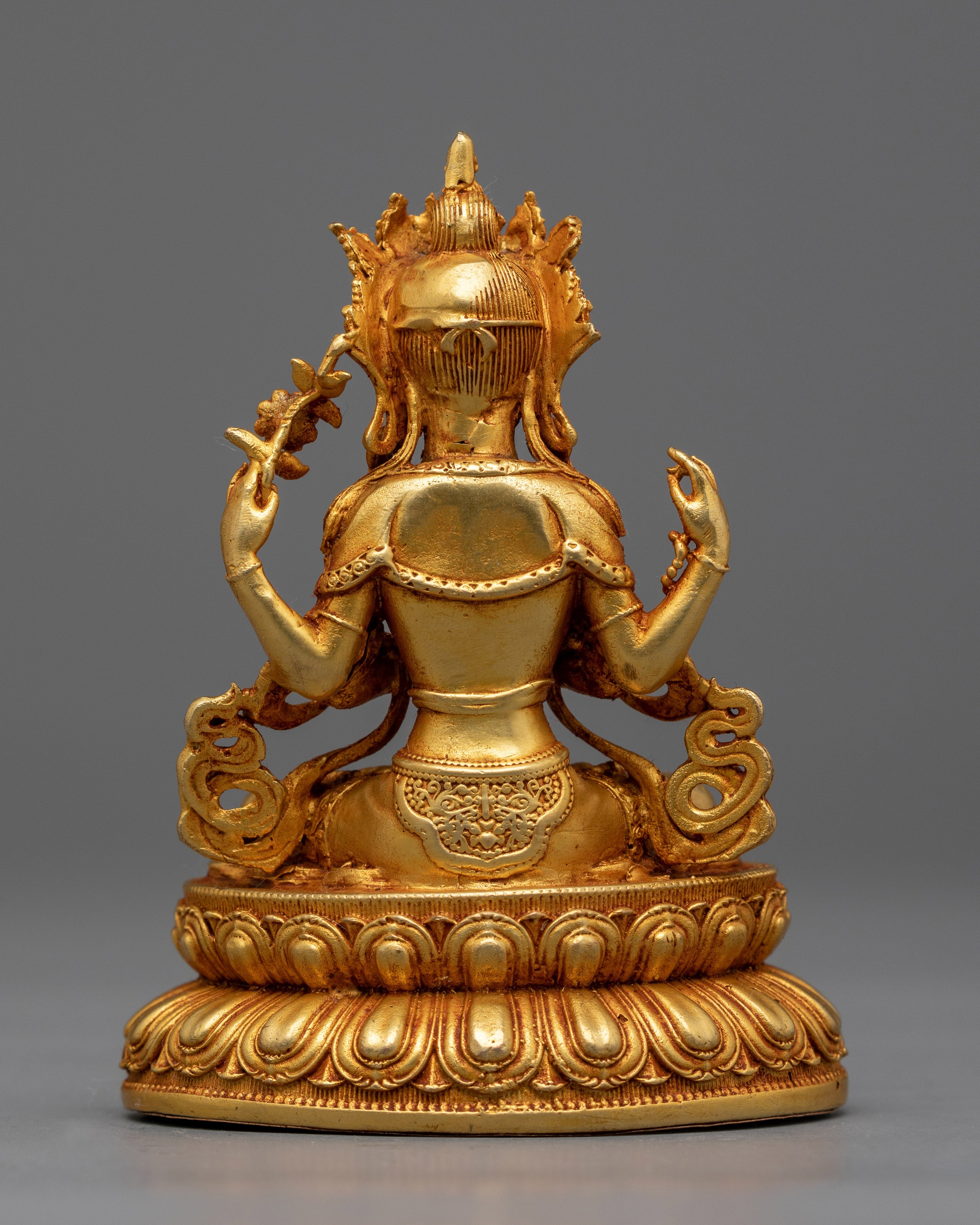 Gold Plated Chenrezig Statue | Serene Symbol of Compassionate Wisdom