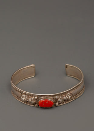 Spiritual Bracelet with Red Turquoise | Himalayan jewelry perfect for meditation