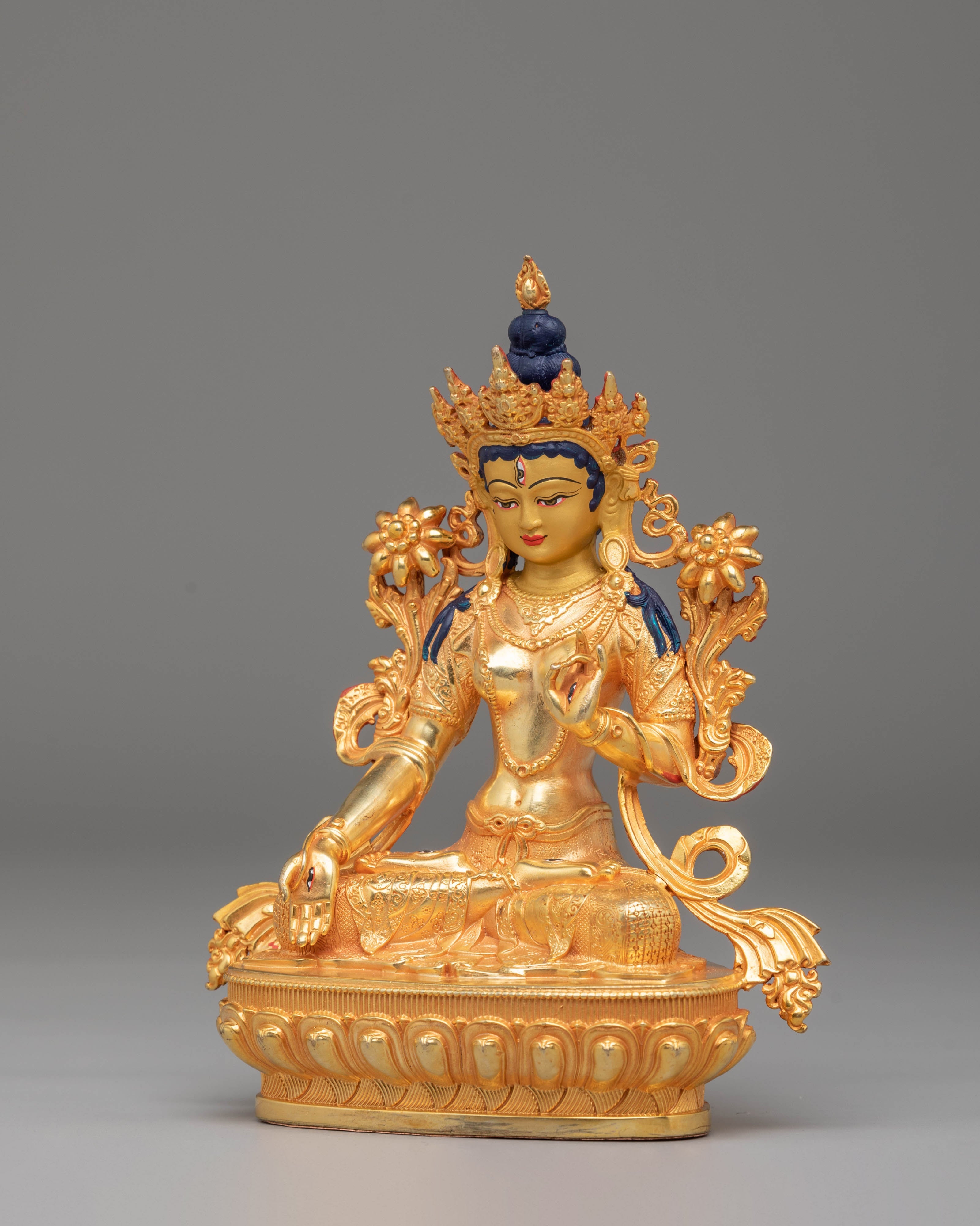 Green Tara Compassion Statue | Handcrafted Tibetan Deity Figurine