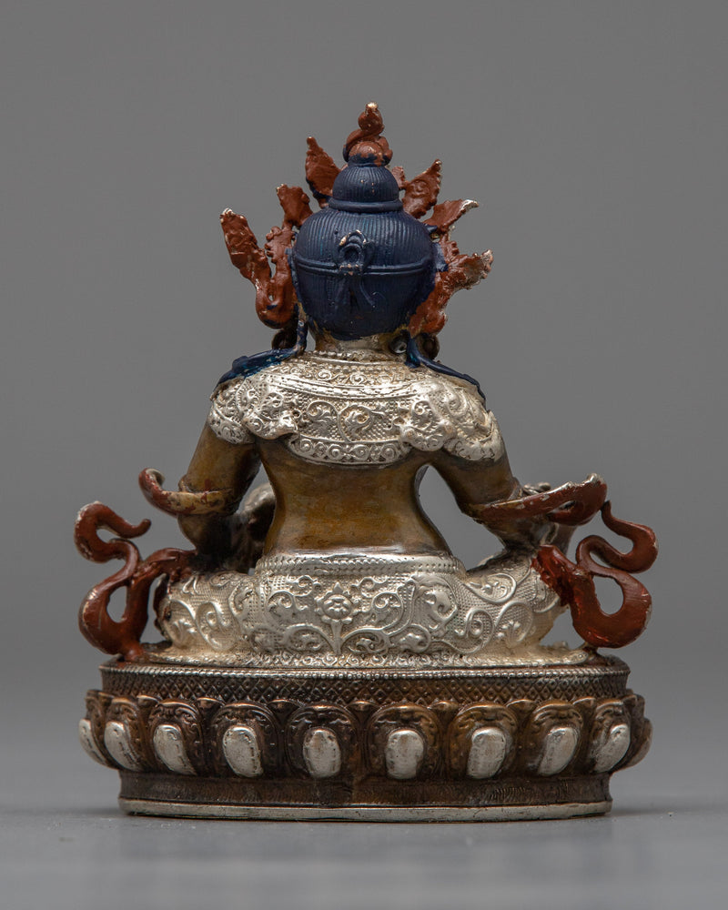 Tibetan Jambhala Statue | Invoke Prosperity and Abundance with the Sacred Silver Plated Statue