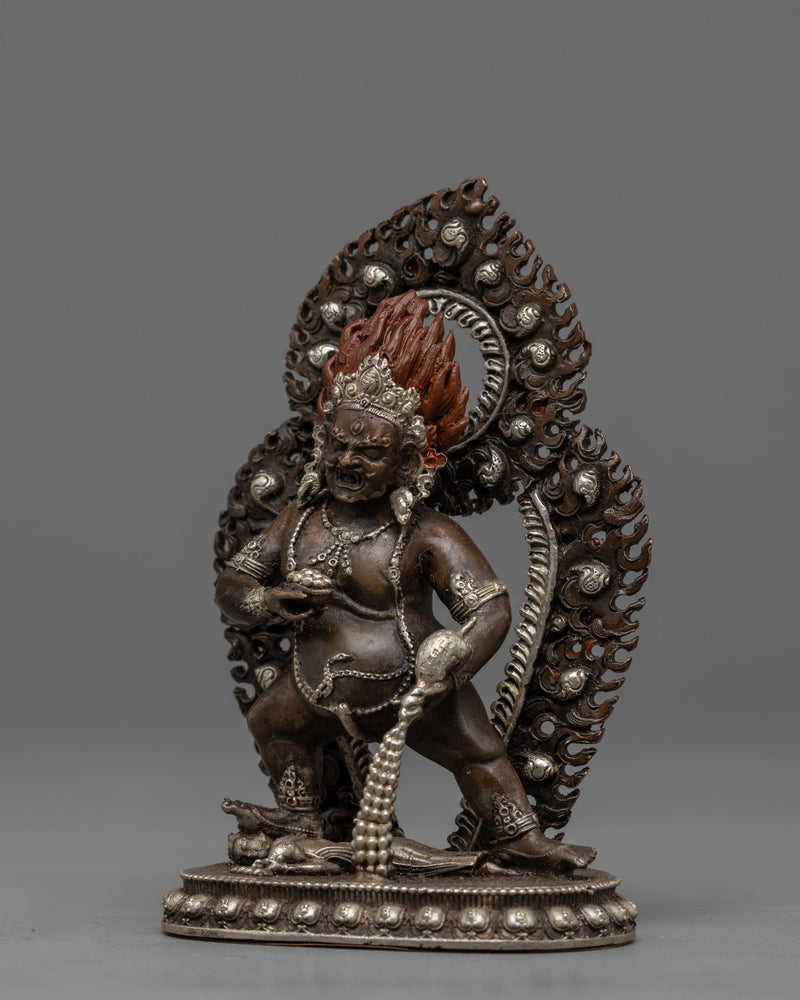 Copper Black Dzambhala Statue | Radiant Symbol of Prosperity in Tibetan Buddhist Tradition