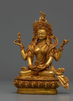 Prajna Paramita Statue | Machine-Crafted Representation of Transcendental Wisdom