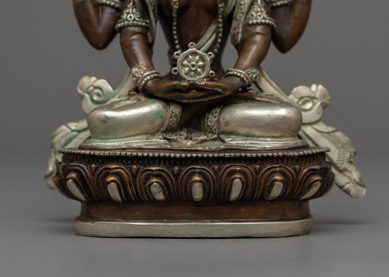 Prajna Paramita Goddess Statue | Silver Electroplated Essence of Wisdom