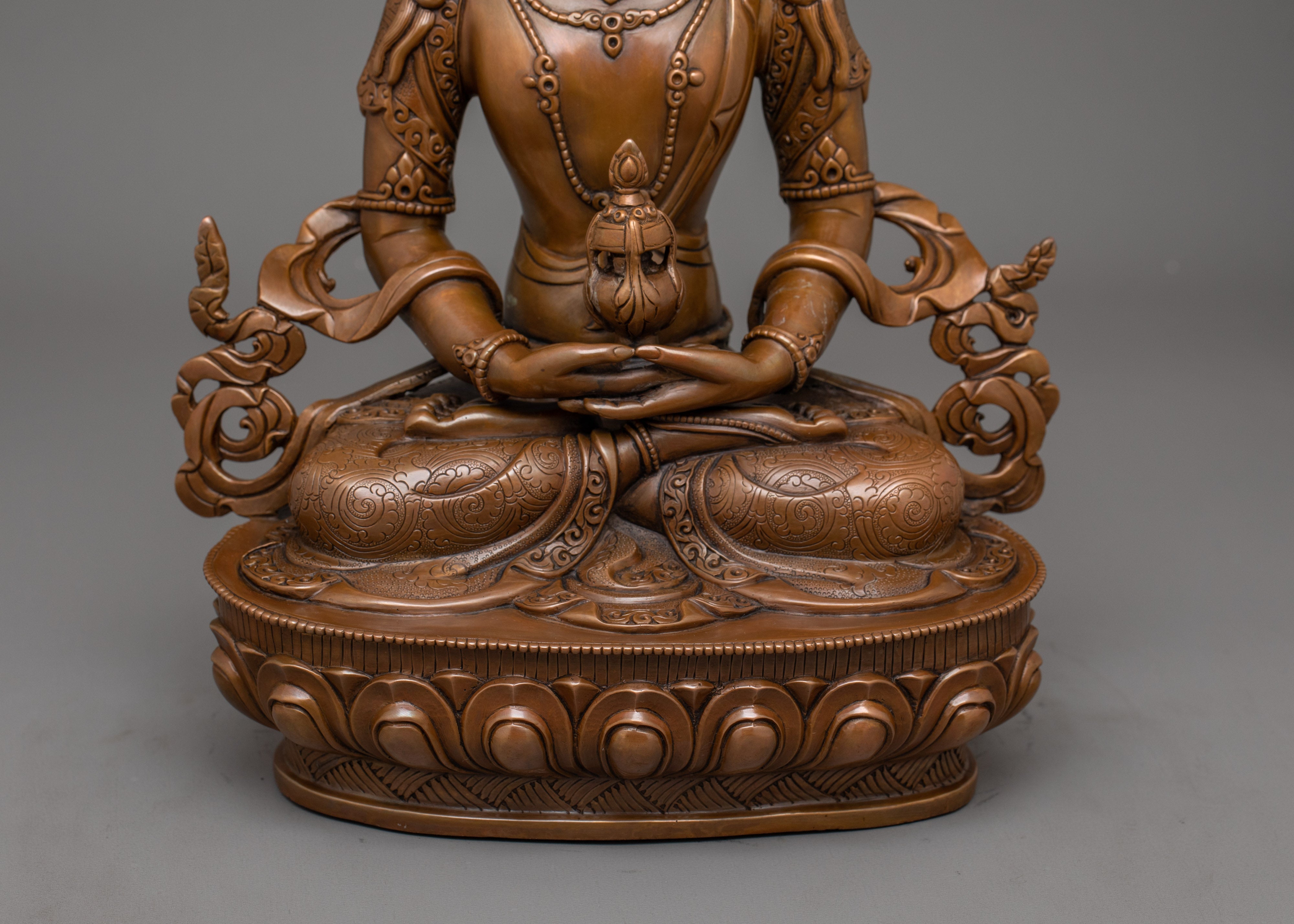 Serene Amitayus Buddha of Longevity Statue | Traditional Himalayan Artwork