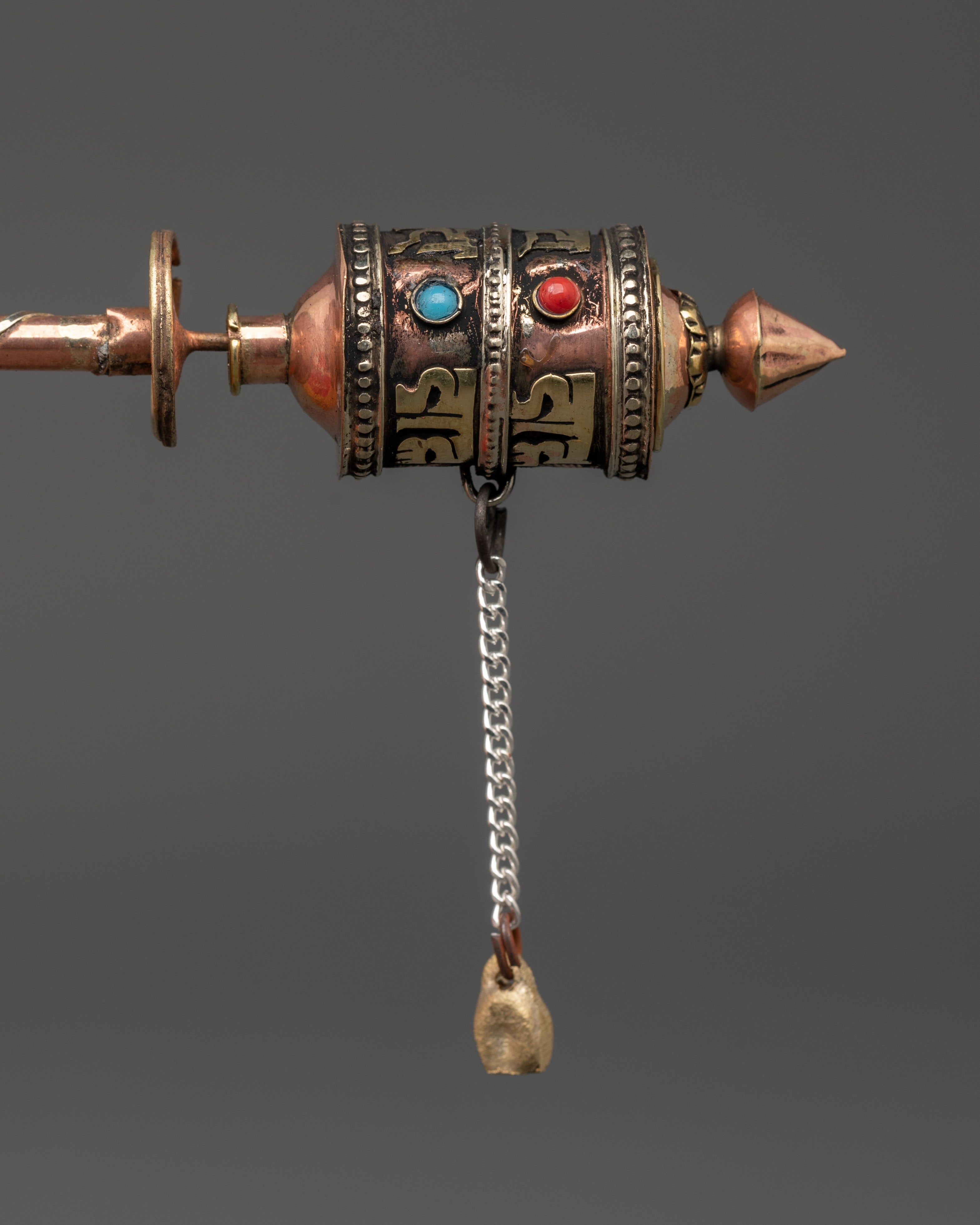 Spinning Mantra Prayer Wheel | Tibetan Buddhist gift for Shrine Altar