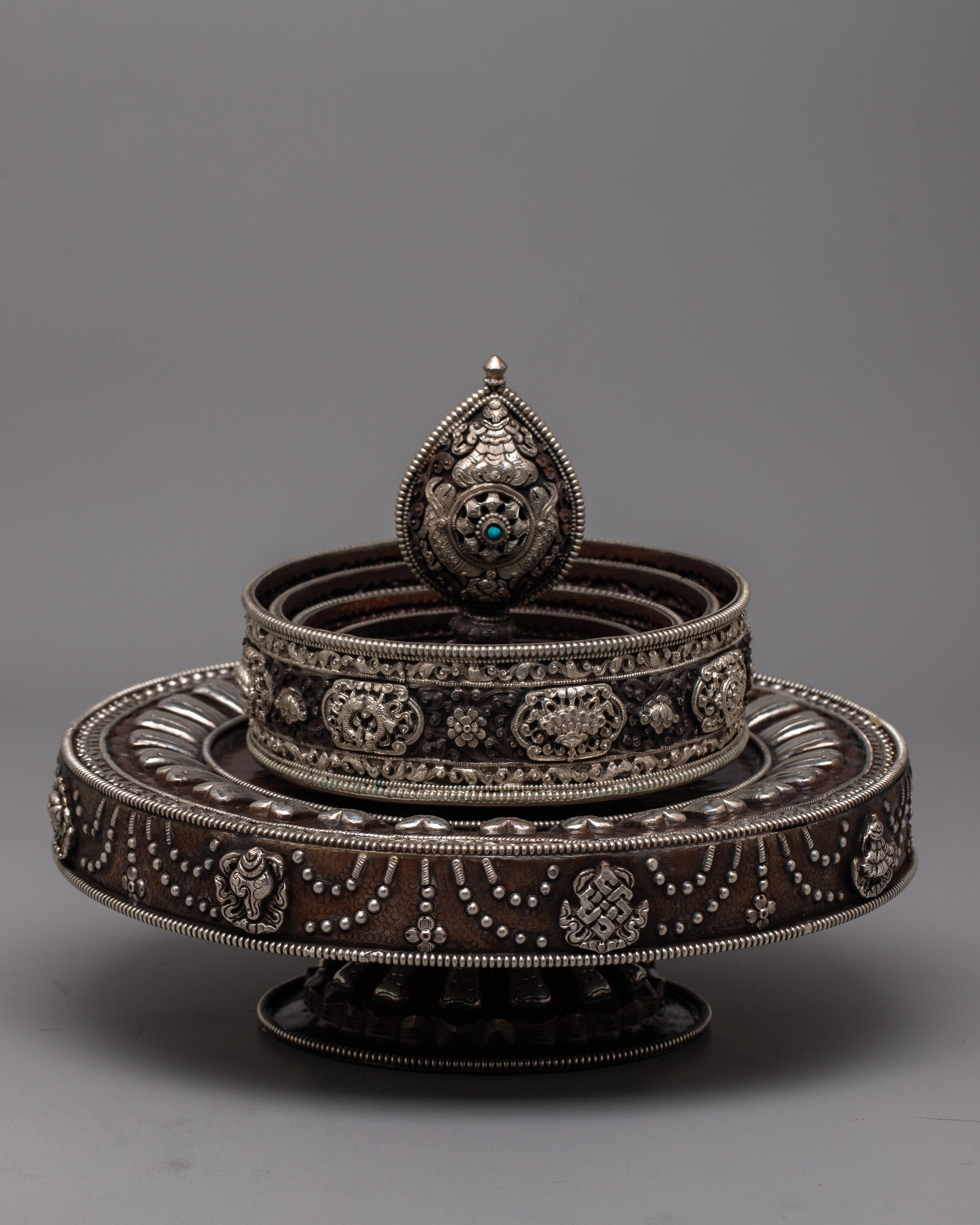 Silver Plated and Copper Mandala Set | Crafted to Reflect Balance and Harmony in Sacred Spaces and Practices