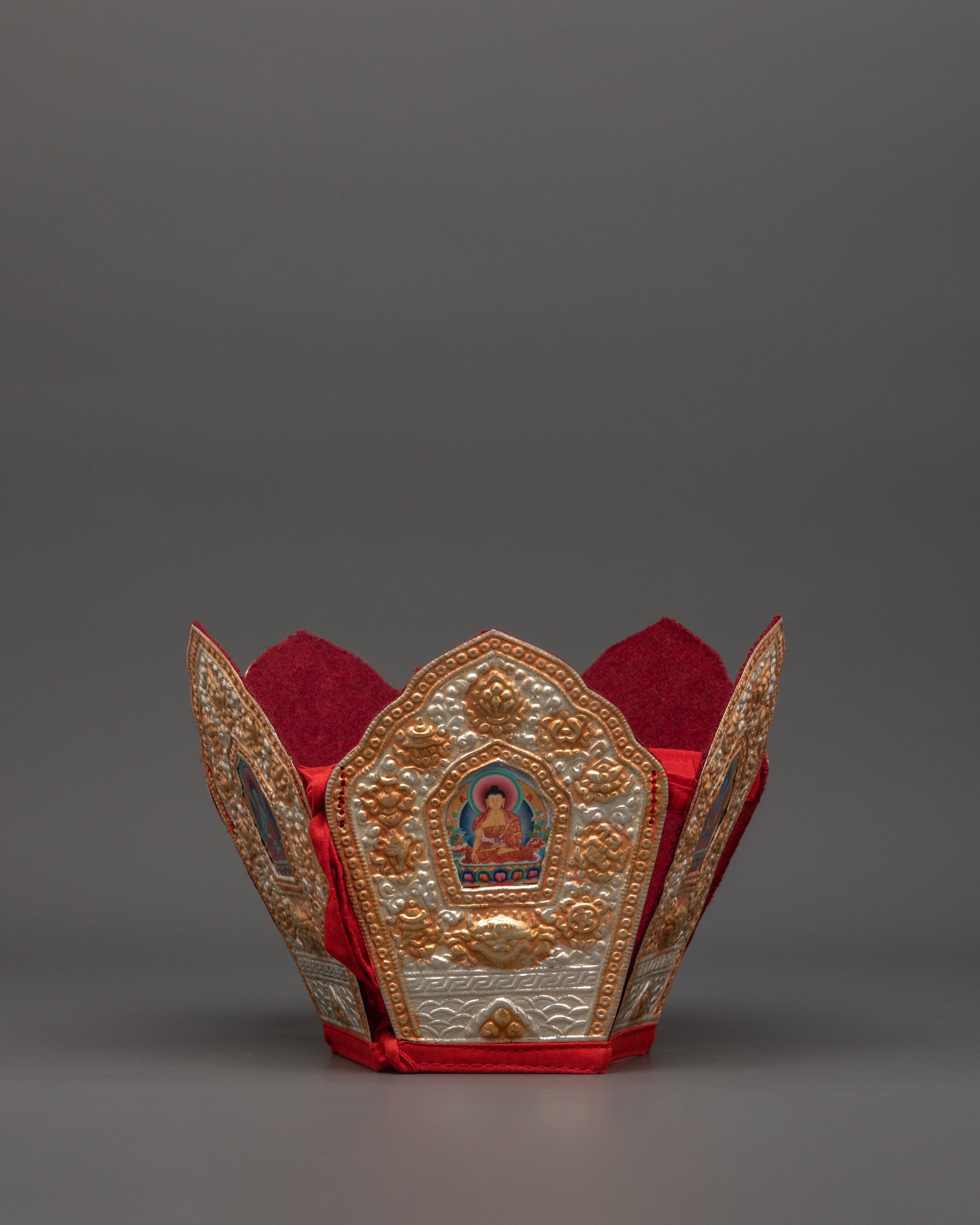 Tibetan Five Dhyani Buddhas Crown | Buddha Imprint Crown