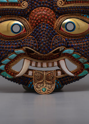 Copper Lakhe Mask | Handcrafted Artistry for Displays