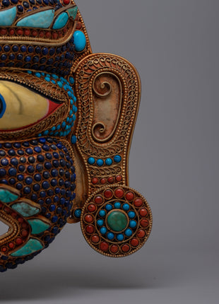 Copper Lakhe Mask | Handcrafted Artistry for Displays