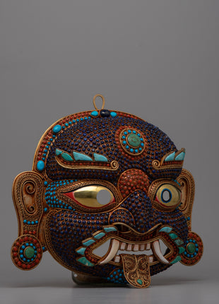Copper Lakhe Mask | Handcrafted Artistry for Displays