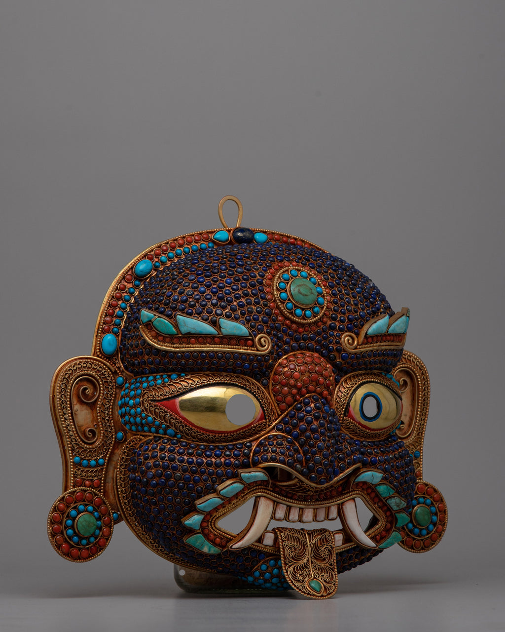 Mask Rackee Copper Lakhe Mask | Handcrafted Artistry for Displays