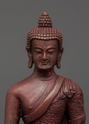 Shakyamuni Buddha Oxidized Statue | Handcrafted Spiritual Decor