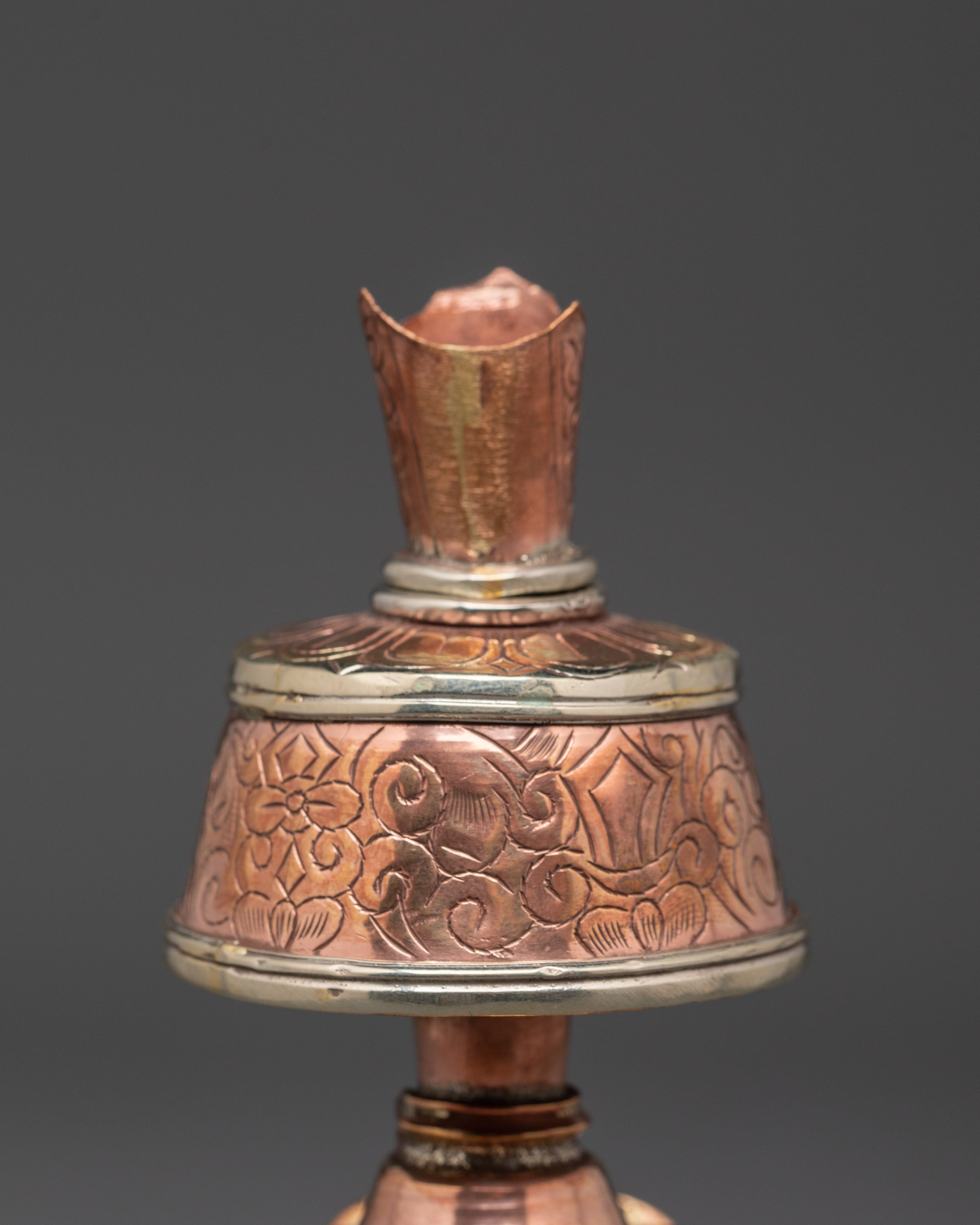 Handcrafted Bumpa Set with Crown Lids | Tibetan Ritual Offering Vessels