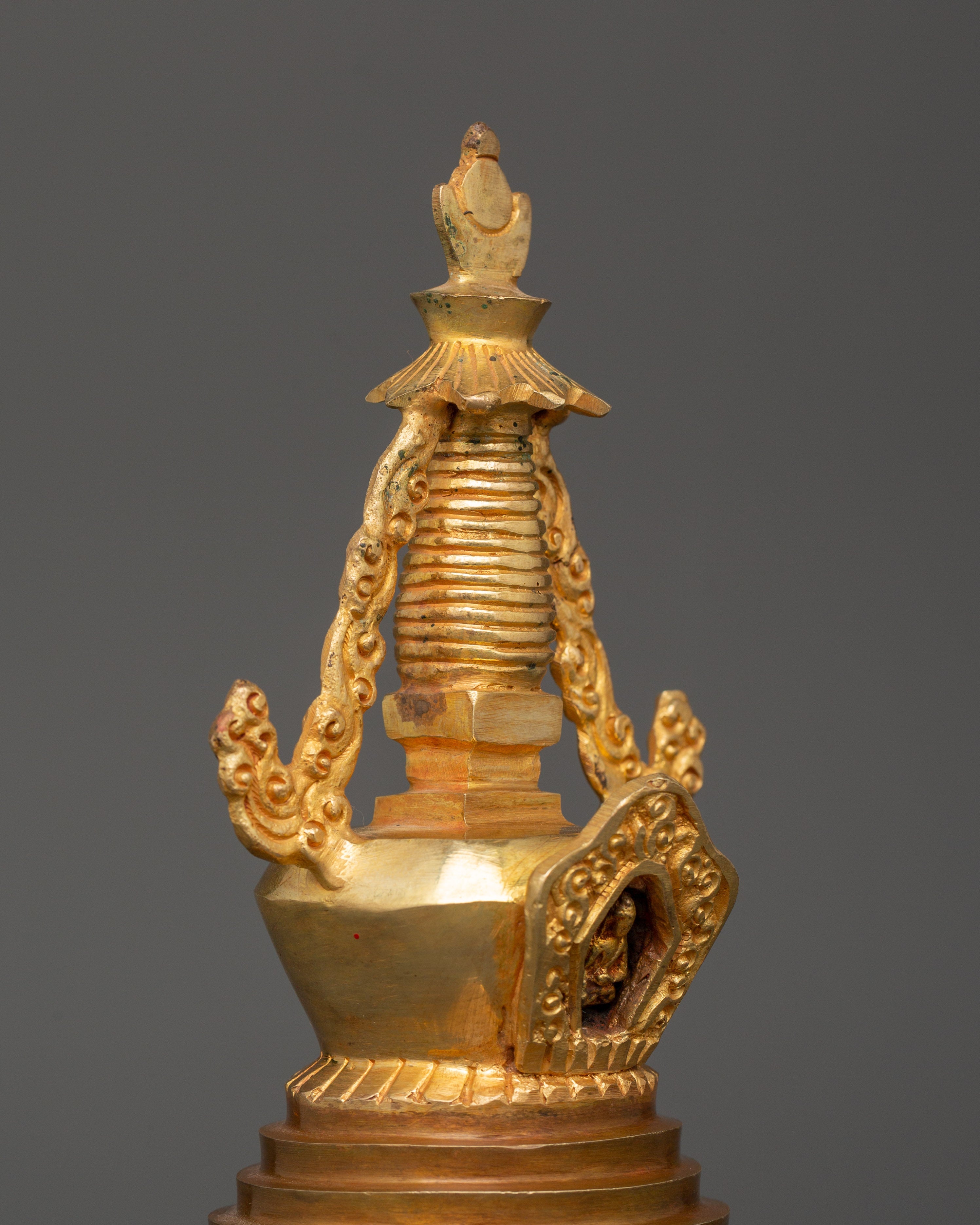 Sacred Tibetan Stupa Statue | Tibetan Buddhist Shrine Artifact