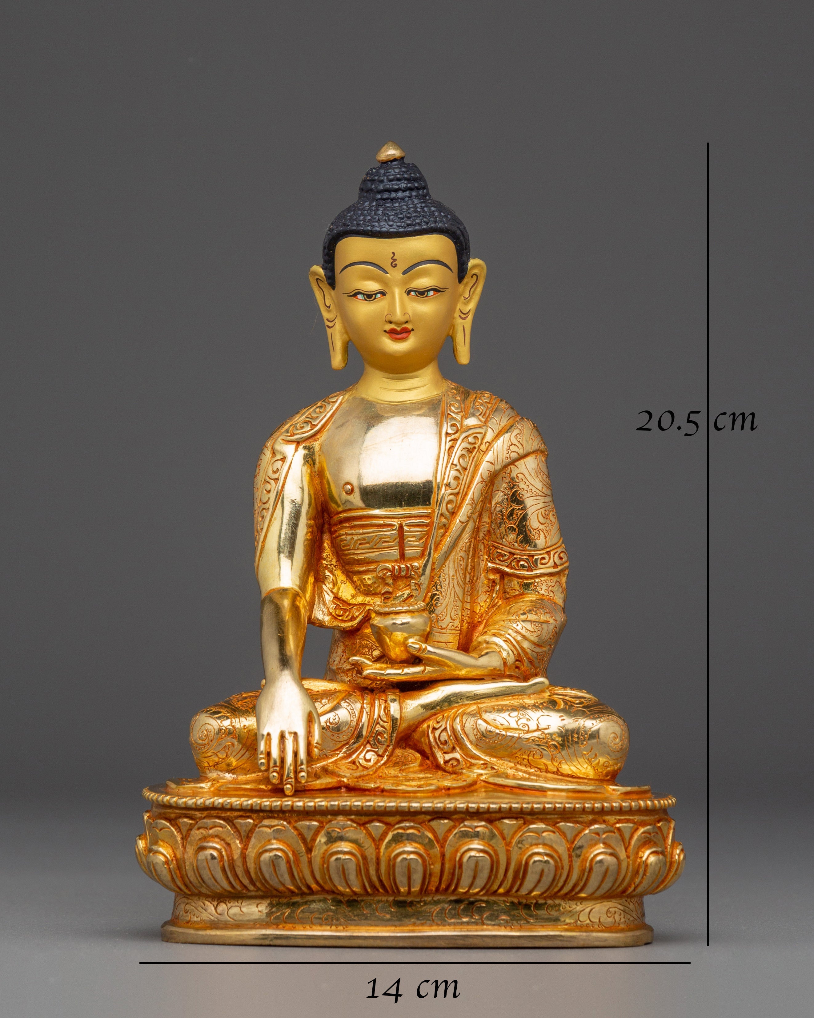 Handmade Gold Gilded Shakyamuni Buddha Statue | Tibetan Buddhist Art