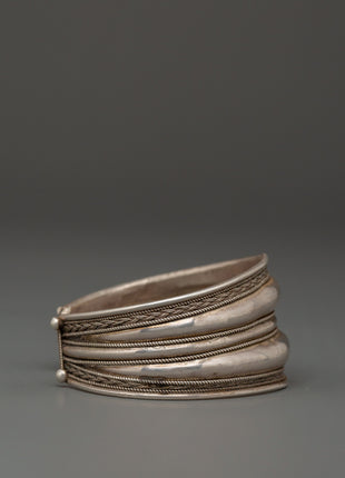 Sterling Silver Tibetan Cuff Bracelet | Handmade Himalayan Jewelry