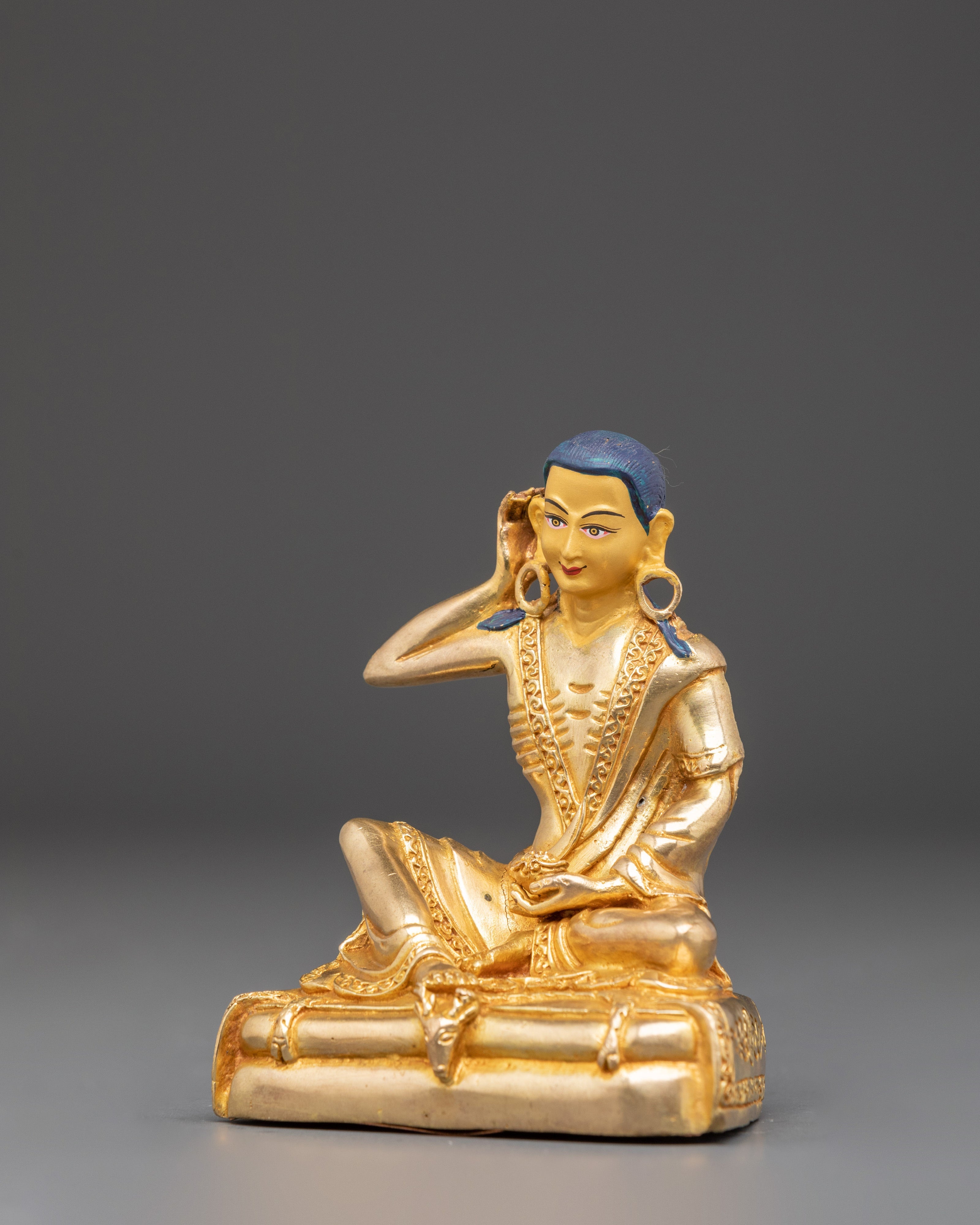 Tibetan Milarepa Figurine | Copper Statue of Great Yogi