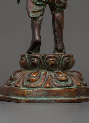 Oxidized Copper Standing Siddhartha Gautam | Symbol of Enlightenment
